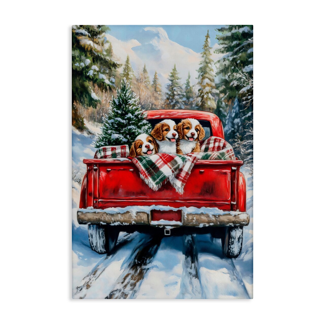 Stupell Industries Christmas Truck Pups Trio Canvas, design by Petal Prints Design